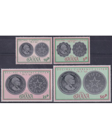 F-EX53895 GHANA MNH 1965 NEW CURRENCY SYSTEM.