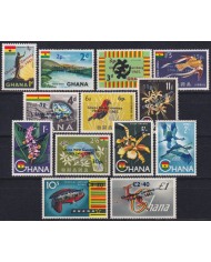 F-EX53120 GHANA MNH 1965 OVERPRINT NEW VALUE BIRD FISH ANTELOPE DIAMONT.