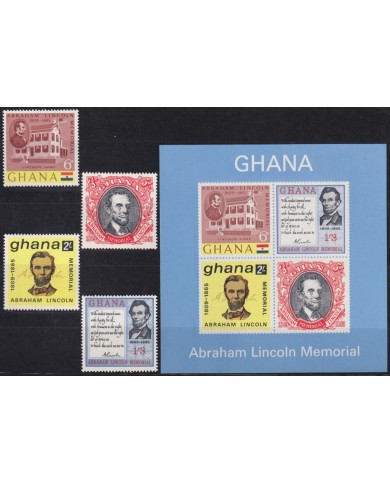 F-EX53118 GHANA MNH 1965 ABRAHAN LINCOLN + SHEET.