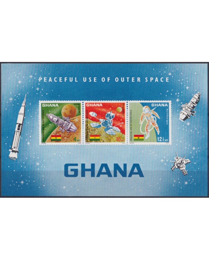 F-EX53854 GHANA MNH 1968 PEACEFULL USE OF OUTER SPACE COSMOS.