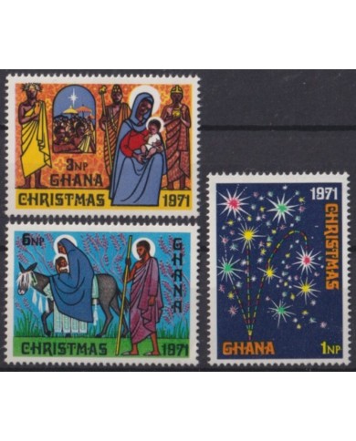 F-EX53904 GHANA MNH 1971 CHRISTMAS NAVIDAD DRAWING.