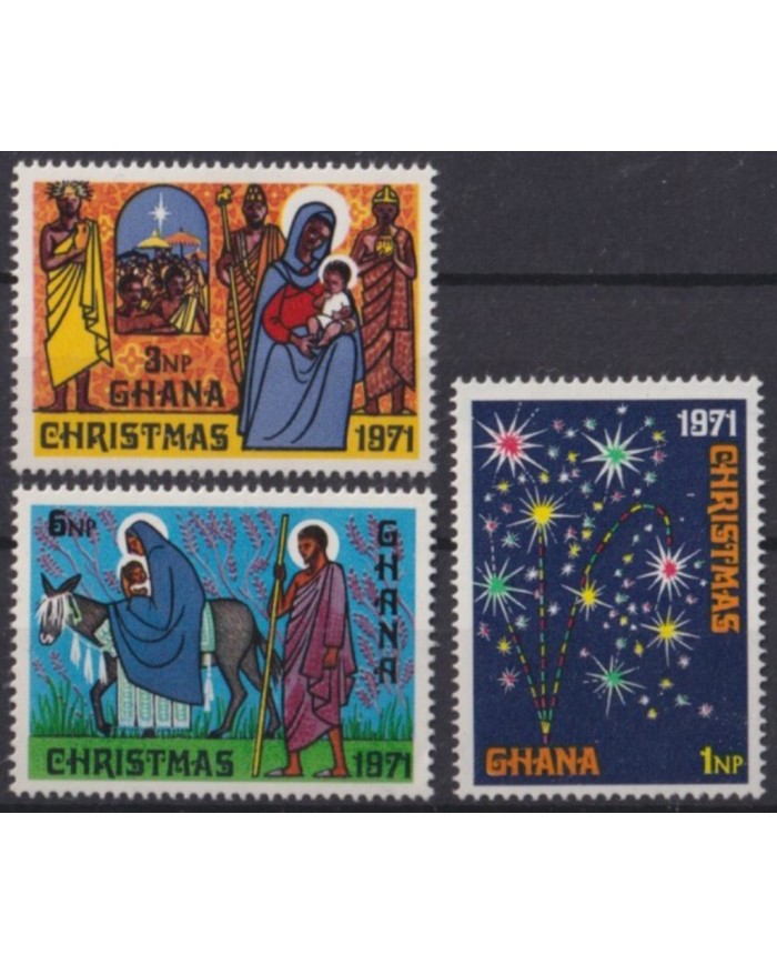 F-EX53904 GHANA MNH 1971 CHRISTMAS NAVIDAD DRAWING.