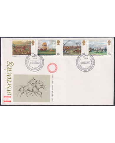 F-EX51308 UK ENGLAND FDC EDINBURGH 1979 HORSERACING ART PAINTING.