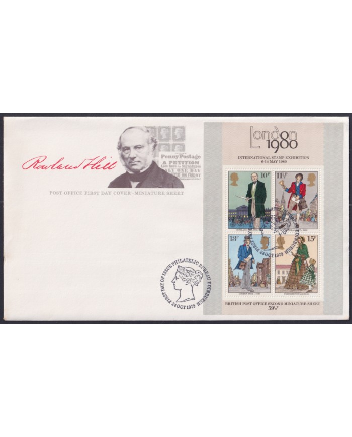 F-EX51312 UK ENGLAND FDC EDINBURGH 1979 PENNY BLACK ROWLAND HILL.