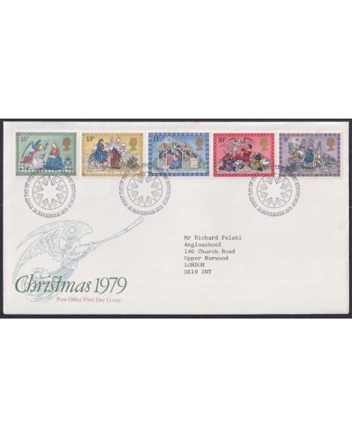 F-EX51314 UK ENGLAND FDC EDINBURGH 1979 CHRISTMAS NAVIDAD DRAWING.