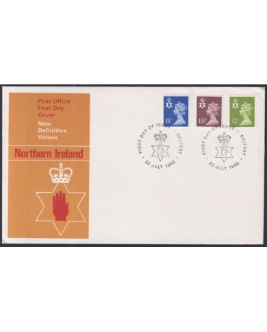 F-EX51324 UK ENGLAND FDC EDINBURGH 1980 NORTH IRELAND MACHIN DEFINITIVE SET.