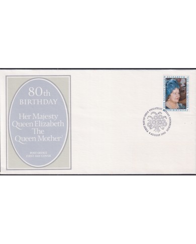 F-EX51325 UK ENGLAND FDC EDINBURGH 1980 80th BIRTHDAY THE QUUEN MOTHER.