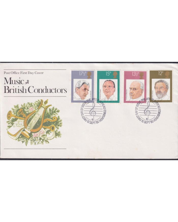 F-EX51328 UK ENGLAND FDC EDINBURGH 1980 MUSIC FAMOUS CONDUCTORS.