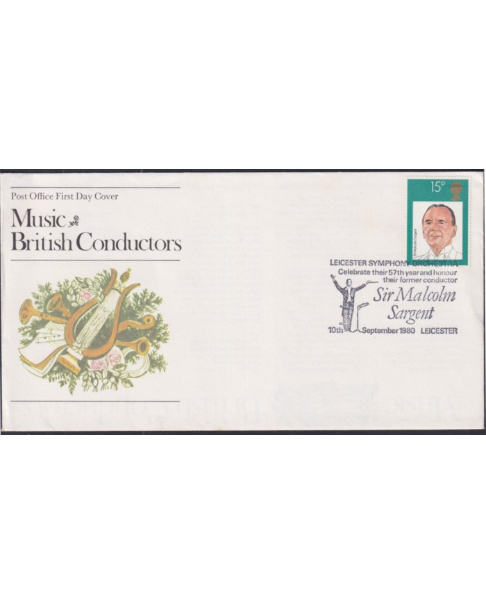 F-EX51332 UK ENGLAND FDC LEICESTER 1980 MUSIC FAMOUS CONDUCTORS.