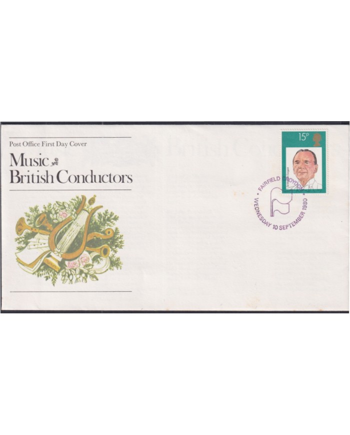 F-EX51335 UK ENGLAND FDC WEDNESDAY 1980 MUSIC FAMOUS CONDUCTORS.