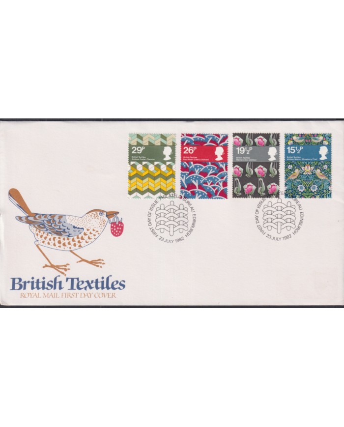 F-EX51360 UK ENGLAND FDC EDINBURGH 1982 BRISTISH TEXTILES.