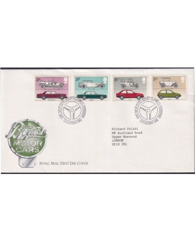 F-EX51362 UK ENGLAND FDC EDINBURGH 1982 MOTOR CAR JAGUAR ROLL ROYCE FORD AUSTIN.