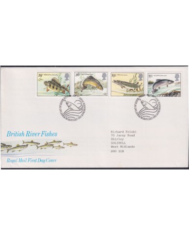 F-EX51364 UK ENGLAND FDC EDINBURGH 1983 RIVER FISHES FISH.