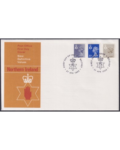 F-EX51368 UK ENGLAND FDC EDINBURGH 1983 N. IRELAND NEW MACHIN DEFINITIVE VALUE.