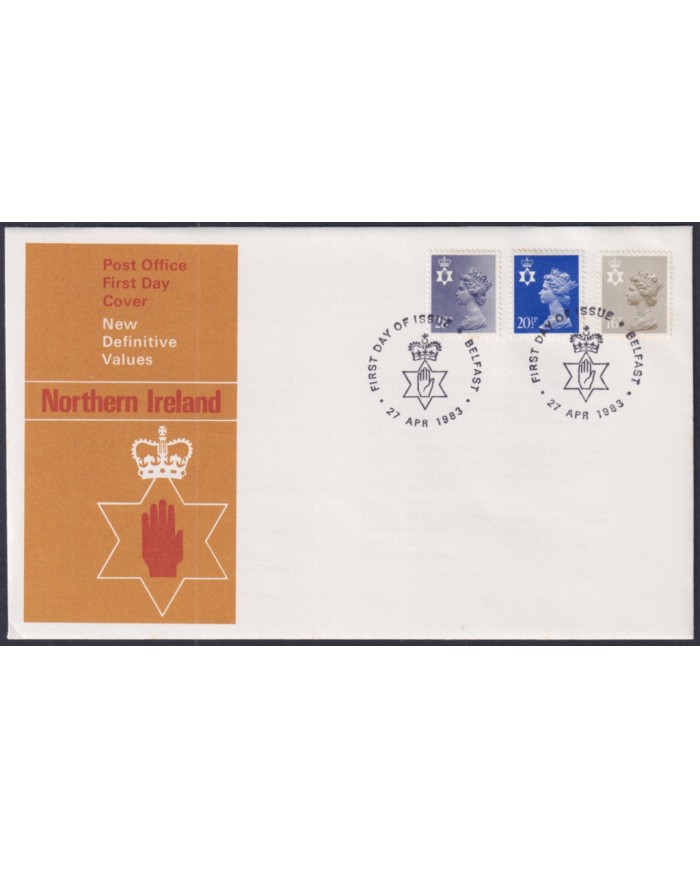 F-EX51368 UK ENGLAND FDC EDINBURGH 1983 N. IRELAND NEW MACHIN DEFINITIVE VALUE.