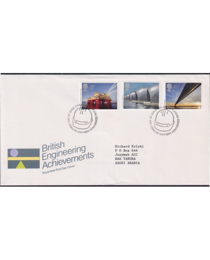 F-EX51369 UK ENGLAND FDC EDINBURGH 1983 EUROPA CEPT ENGINEERING ACHIEVEMENTS.