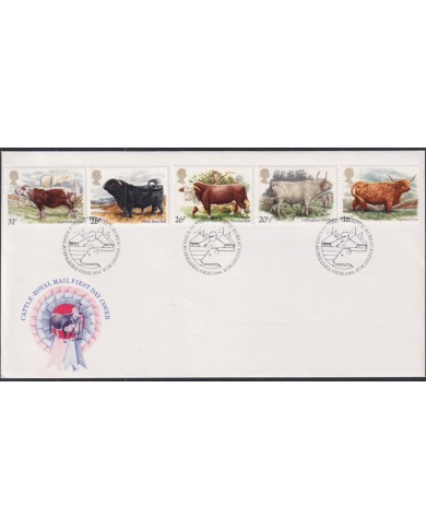 F-EX51377 UK ENGLAND FDC EDINBURGH 1983 CATTLE COW CAO BULL.