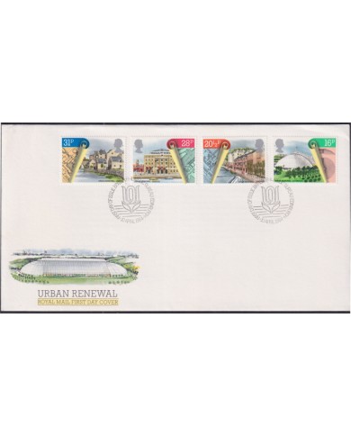 F-EX51379 UK ENGLAND FDC EDINBURGH 1983 ARCHITECURE URBAN RENEWAL LANDSCAPE.