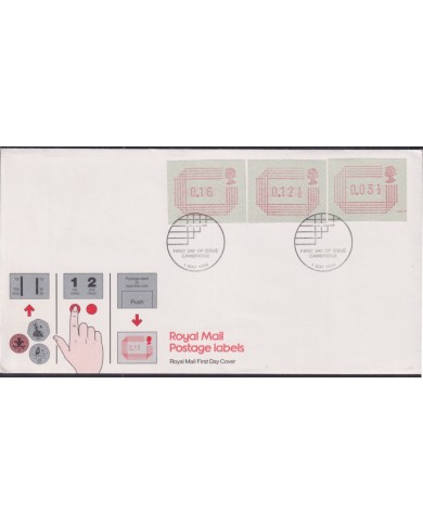 F-EX51380 UK ENGLAND FDC CAMBRIDGE 1984 POSTAGE LEBELS ATM.
