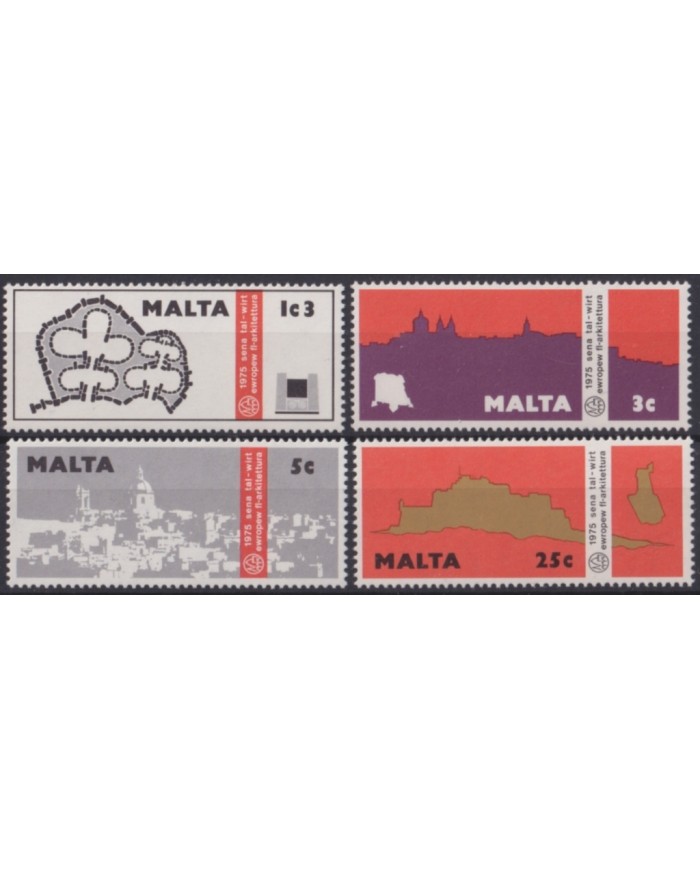 F-EX48358 MALTA MNH 1975 EUROPEAN PATRIMONIAL YEAR ARCHITECTURE.