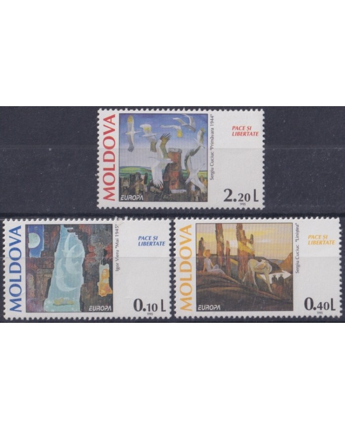 F-EX48345 MOLDOVA MOLDAVIA MNH 1995 EUROPA CEPT ART PAINTING.