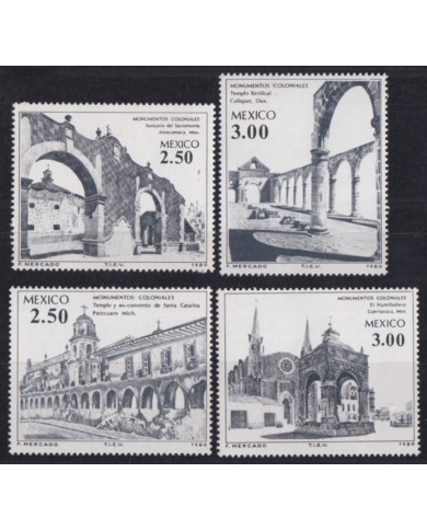 F-EX53379 MEXICO MNH 1980 COLONIAL ARCHITECTURE CHURCH.
