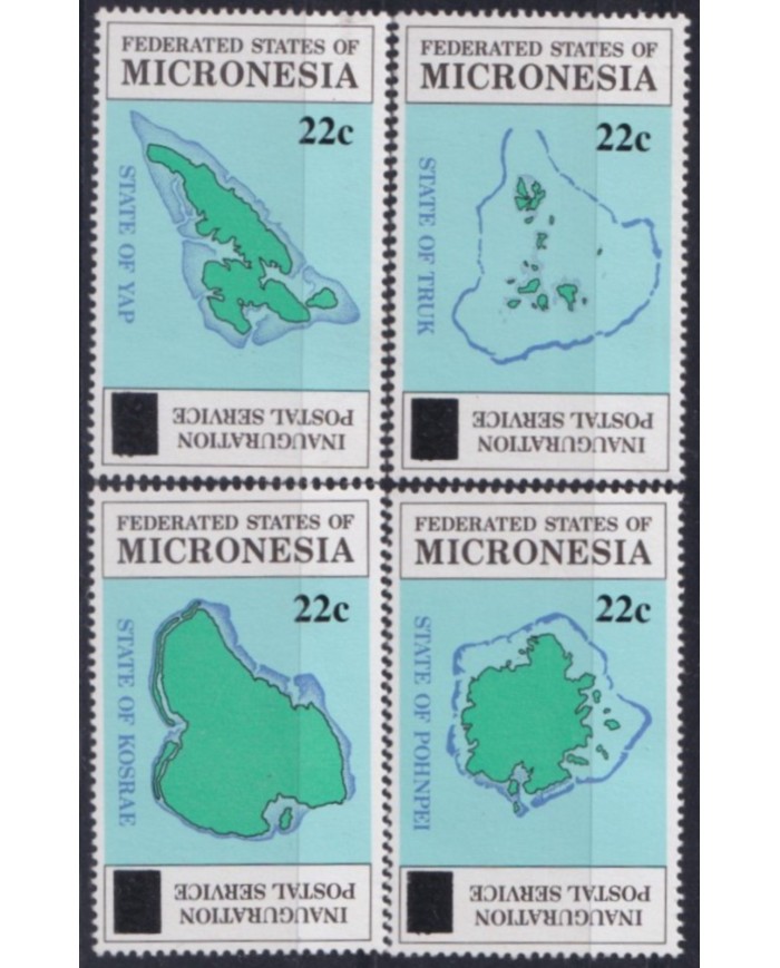 F-EX53362 MICRONESIA MNH 1986 MAPS NEW VALUE OVERPRINT.