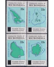 F-EX53362 MICRONESIA MNH 1986 MAPS NEW VALUE OVERPRINT.