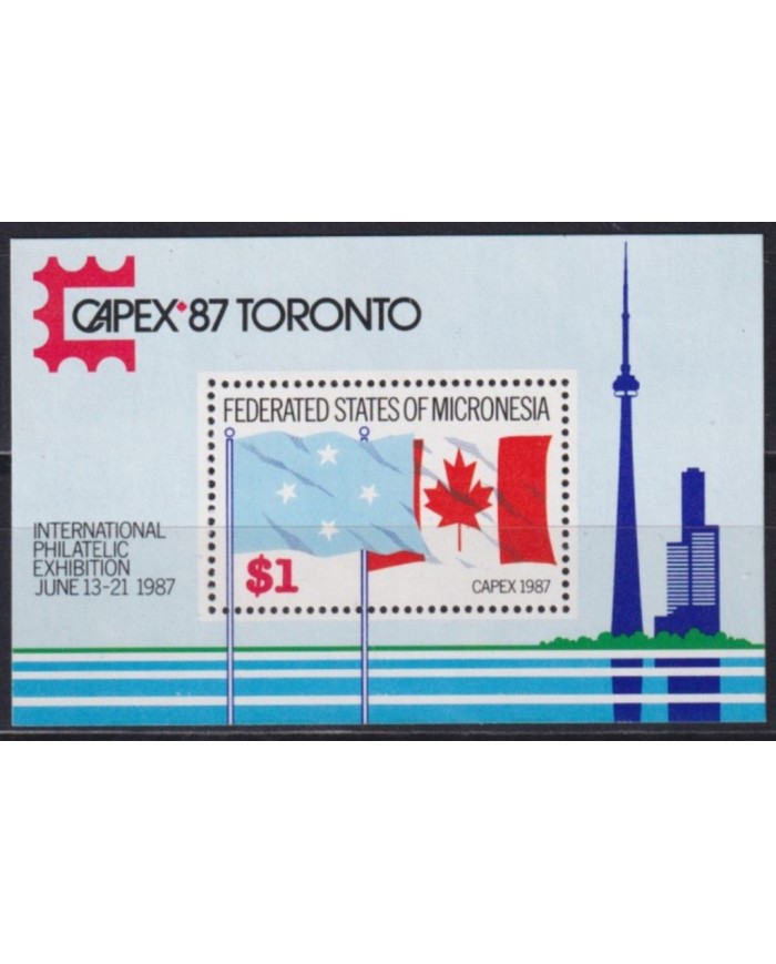 F-EX53666 MICRONESIA MNH 1987 CAPEX PHILATELIC EXPO ARCHITECTURE.