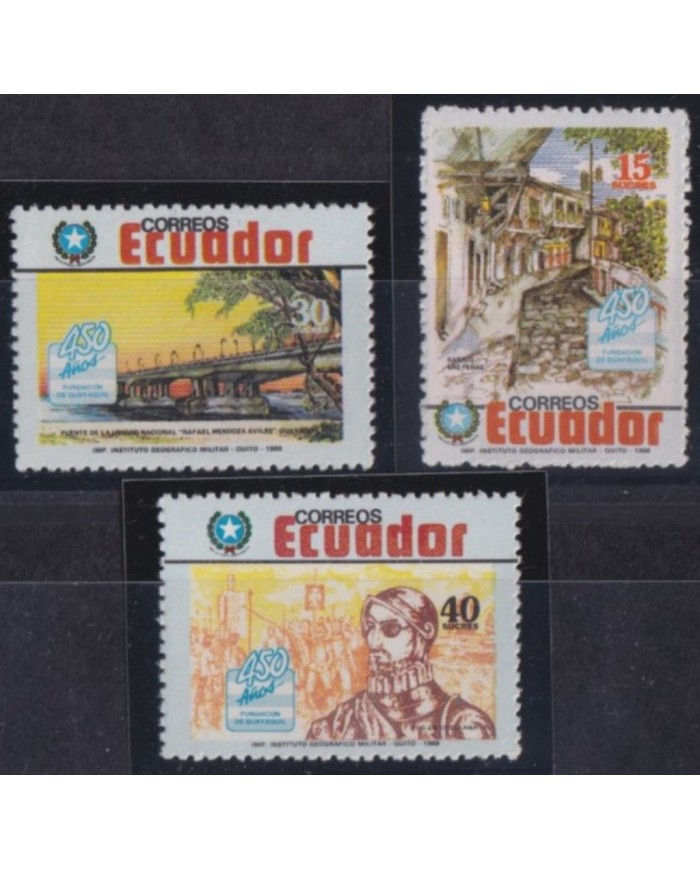 F-EX53274 ECUADOR MNH 1988 450th ANNIV OF GUAYAQUIL.