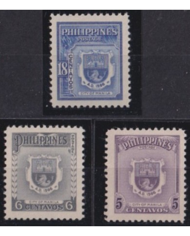 F-EX53240 PHILIPPINES MNH 1951 COAT OF MANILA CITY.