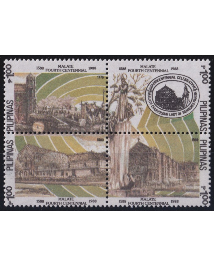 F-EX53250 PHILIPPINES MNH 1988 400th ANNIV MALATE CITY.