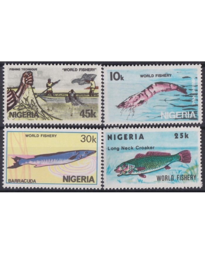 F-EX18617 NIGERIA MNH WORLD FISHERY FISH PECES LOBSTER.