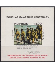 F-EX53665 PHILIPPINES MNH 1992 CENT OF DOUGLAS MacARTHUR INAUGURATION POSTAL MUSEUM.