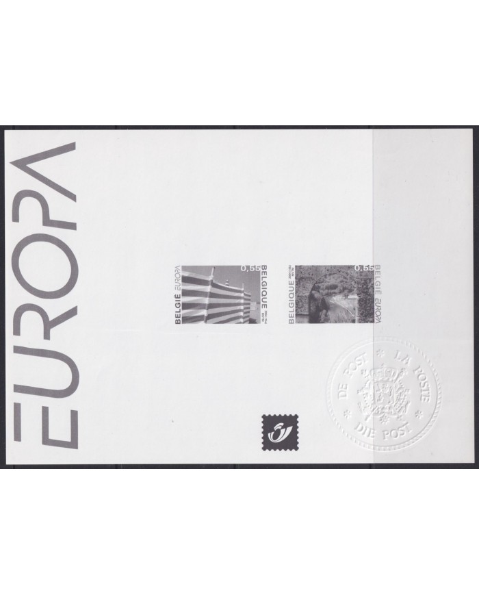 F-EX53156 BELGIUM 2004 EUROPA BLACK PROOF ARCHITECTURE.