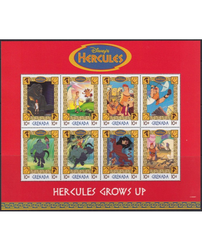 F-EX54007 GRENADA MNH 1998 HERCULES DISNEY CARTOON MOVIE CINEMA COMICS.