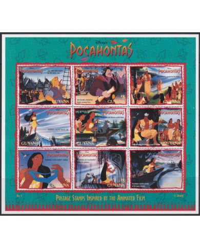 F-EX54008 GRENADA MNH 1995 POCAHONTAS DISNEY CARTOON MOVIE CINEMA COMICS.