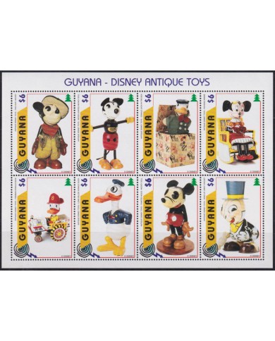 F-EX53149 GUYANA MNH 1997 MICKEY MOUSE DISNEY ANTIQUES TOYS COMICS.