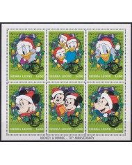 F-EX53151 SIERRA LEONE MNH 1998 MICKEY MOUSE OVERPRINT 70º ANNIV DISNEY CARTOON MOVIE CINEMA COMICS.
