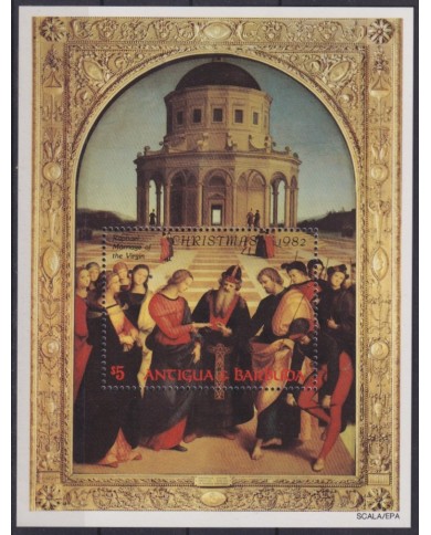 F-EX54395 ANTIGUA & BARBUDA MNH 1982 CHRISTMAS ART PAINTING RAPHAEL NAVIDAD.