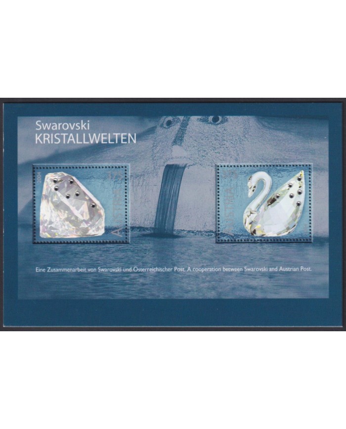 F-EX54535 AUSTRIA MNH 2004 SWAROVSKI BIRD AVES PÁJAROS MISSING ONE CRISTAL.