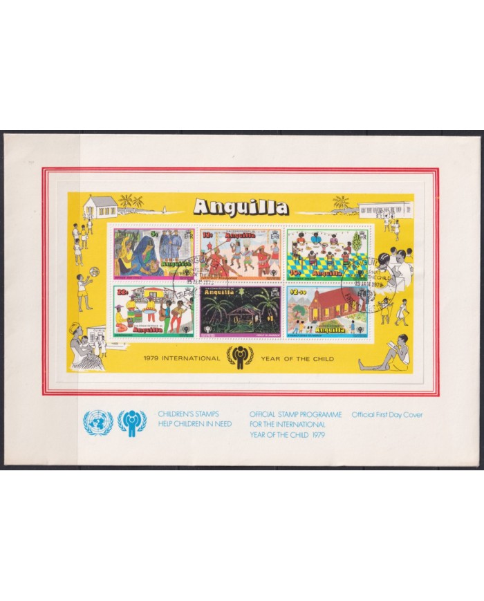 F-EX54036 ANGUILLA FDC 1979 INTERNATIONAL YEAR OF CHILD UNICEF.