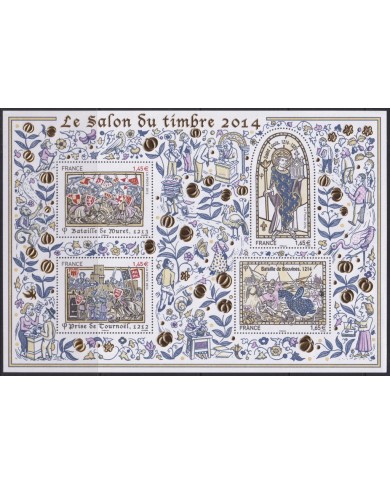 F-EX54021 FRANCE MNH 2014 SALON DU TIMBRE MEDIEVAL HISTORIC BATTLE.