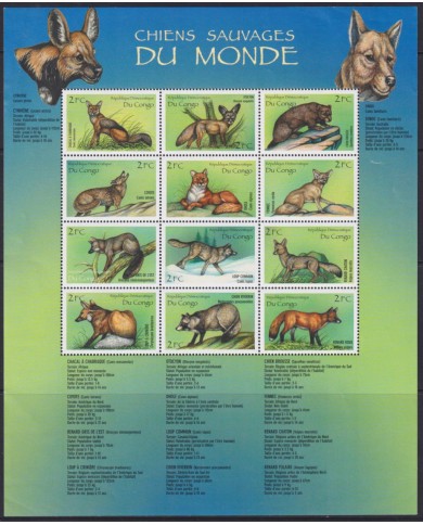 F-EX54024 CONGO MNH 1999 WILDLIFE CHIENS FOX.