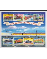 F-EX54025 CONGO MNH 1999 VOYAGE IN TRAIN ON THE WORLD RAILROAD LOCOMOTIVE.