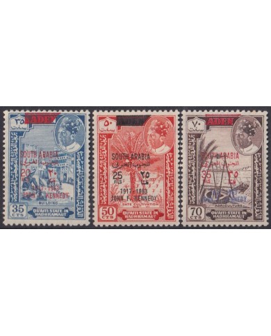 F-EX54856 SOUTH ARABIA QUAITI MNH 1963 OVERPRINT JOHN F KENNEDY.