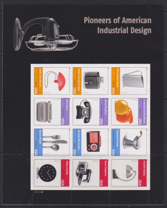 F-EX54050 USA US MNH 2011 INDUSTRIAL DESING PIONERS OF AMERICA SHEET.
