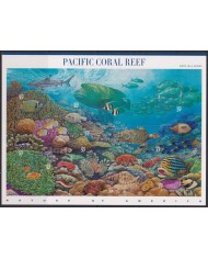 F-EX54059 USA US MNH 2003 WILDLIFE PACIFIC CORAL REEF FISH SNAIL SHELL SHARK.