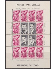 F-EX54046 NIGER MNH 1961 SPACE GAGARIN GRISSOM SHEET COSMOS SET.