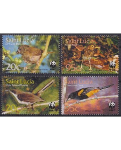 F-EX54800 ST LUCIA MNH 2001 WWF BIRD AVES OISEAUX VÖGEL.